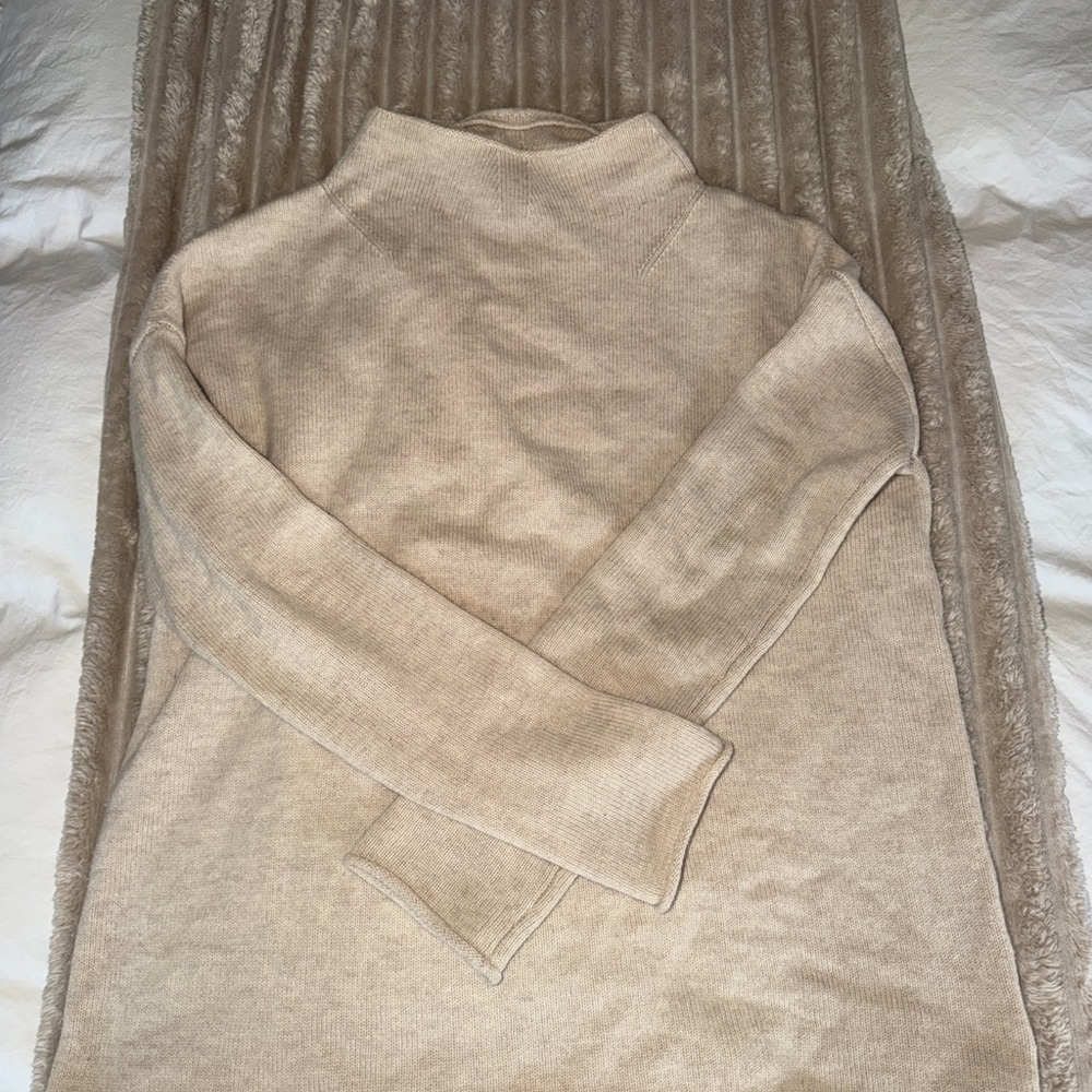 Theory Beige Mockneck Sweater